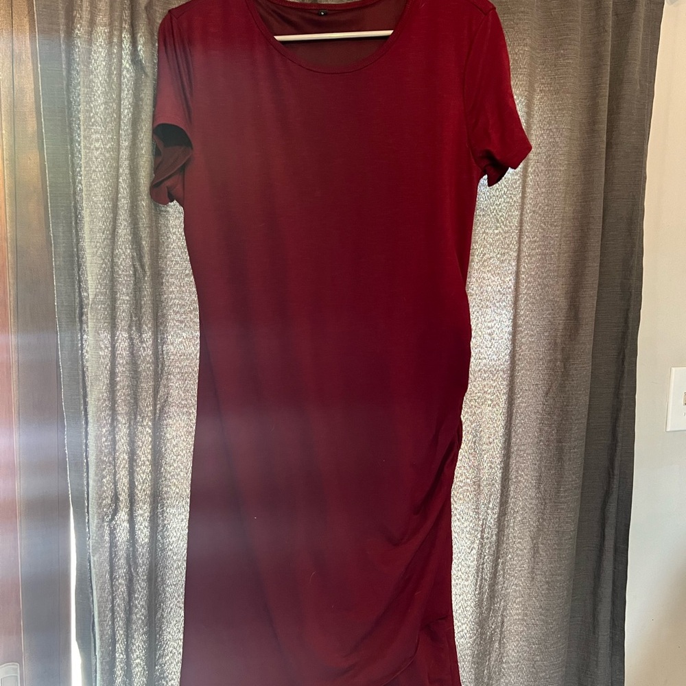 Maroon Women's Dress - Size L